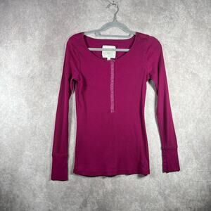 Vintage America Eagle Shirt Womens Medium Purple Henley Thermal 90s Y2K‎ Retro